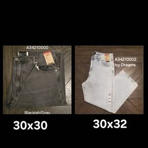 2 Levi's Silvertab Loose Mens Jeans blackish/gray in 30x30 & icy blue in 30x32